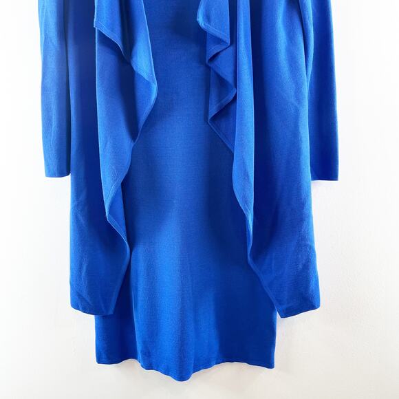 St. John Knee Length Sheath Dress and Matching Cardigan Sweater Blue Small / 2 - Picture 6 of 10